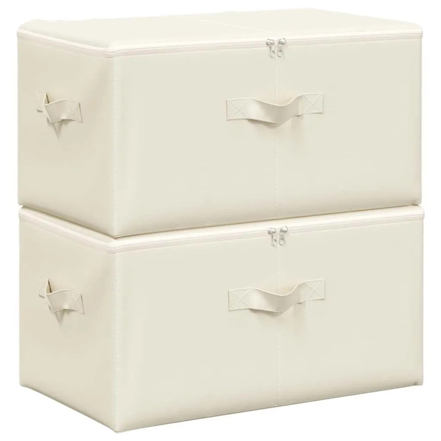 vidaXL Aufbewahrungsboxen 2 Stk Stoff 43x34x23 cm Creme 332911