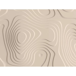 Beige 3D Vliestapete mit grafischem Muster im Boho-Stil für Büro und Schlafzimmer.