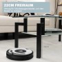 Costway Couchtisch Glas mit Staubsaugerroboter für einfache Reinigung unter dem Tisch.