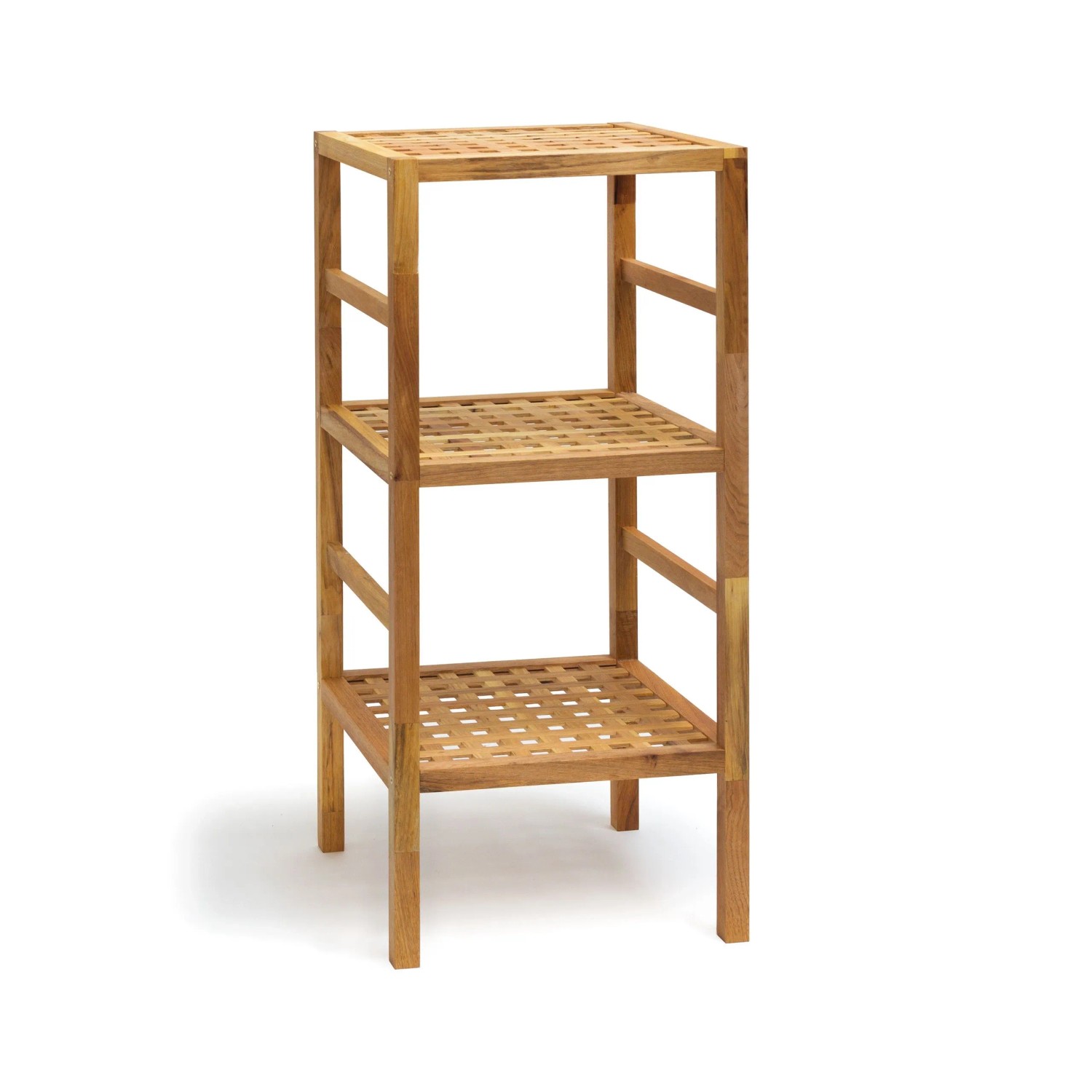 Relaxdays Badregal Holz Braun 3 Böden 85 cm x 35,5 cm x 35,5 cm