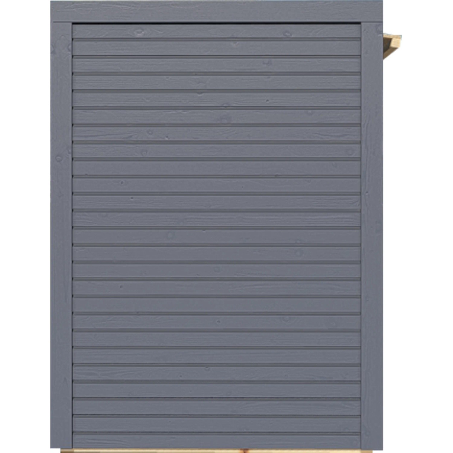 Anthrazitfarbener Bertilo Gartenschrank Box Bike aus FSC®-Holz, Seitenansicht.