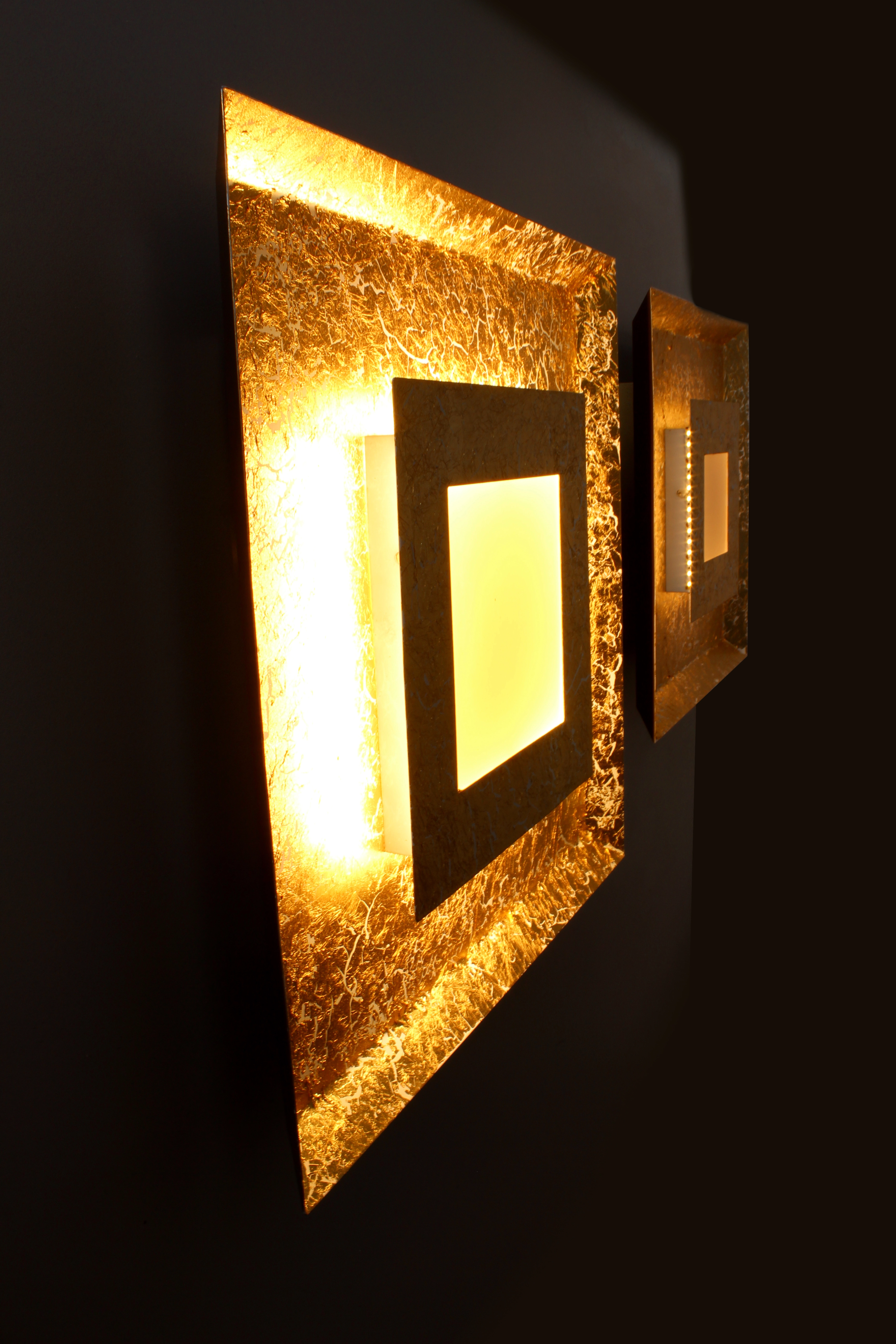 Luce Design LED-Wandleuchte Window Gold x cm 39 cm 39