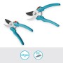 Gardena EasyCut Gartenschere, 20mm Schnittstärke, mit blau-türkisen Griffen und Stahlklingen.