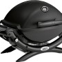 Schwarzer Weber Q 1200 Tisch-Gasgrill mit Thermometer und 1 Brenner. Kompakter Grill für Balkon & Garten.