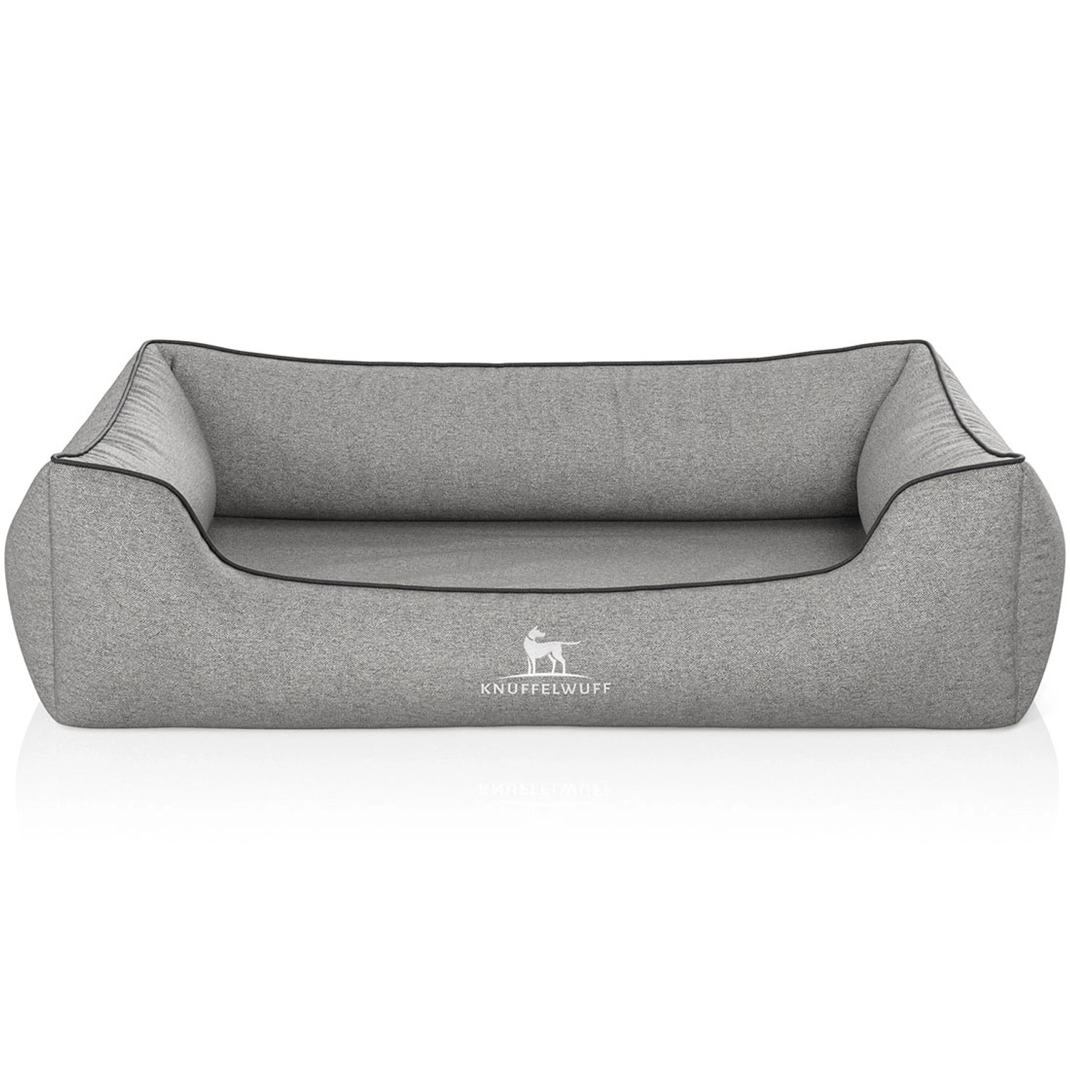 Knuffelwuff Hundebett Amelie Orthopädisch Velours XL 105 x 75cm Grau