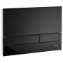 Kronenbach Betätigungsplatte Plantec 2.0 Cube 60, Glas schwarz, Chrom glänzend für WC Spülkasten.