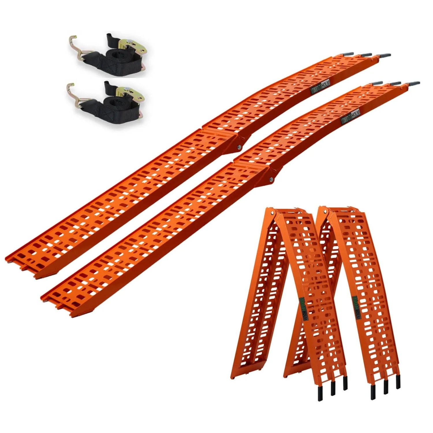 TRUTZHOLM 2x Auffahrrampe Klappbar 228 cm Traglast 680 kg Orange
