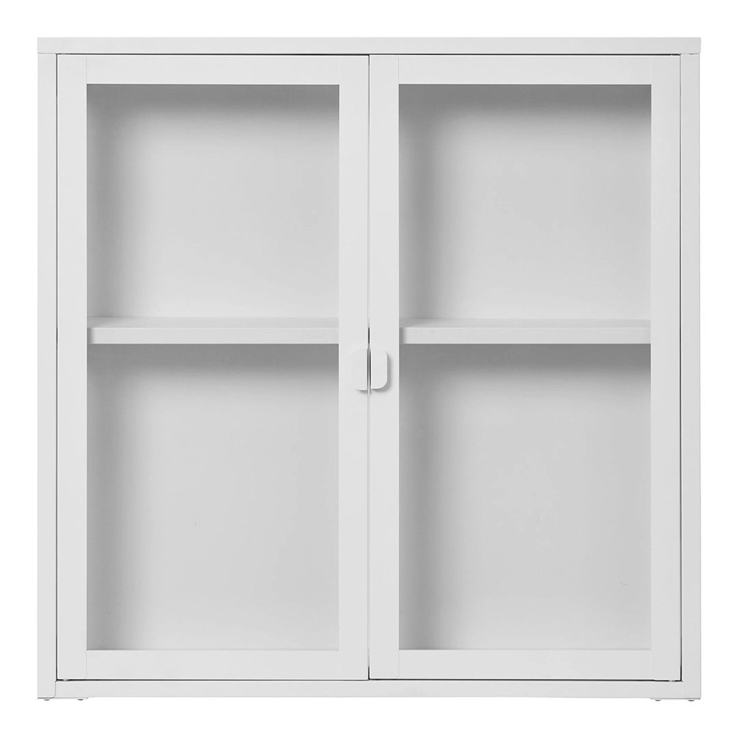 ebuy24 Brisbane Vitrinenschrank Wandhängend 2 Glas Türen Weiß günstig online kaufen