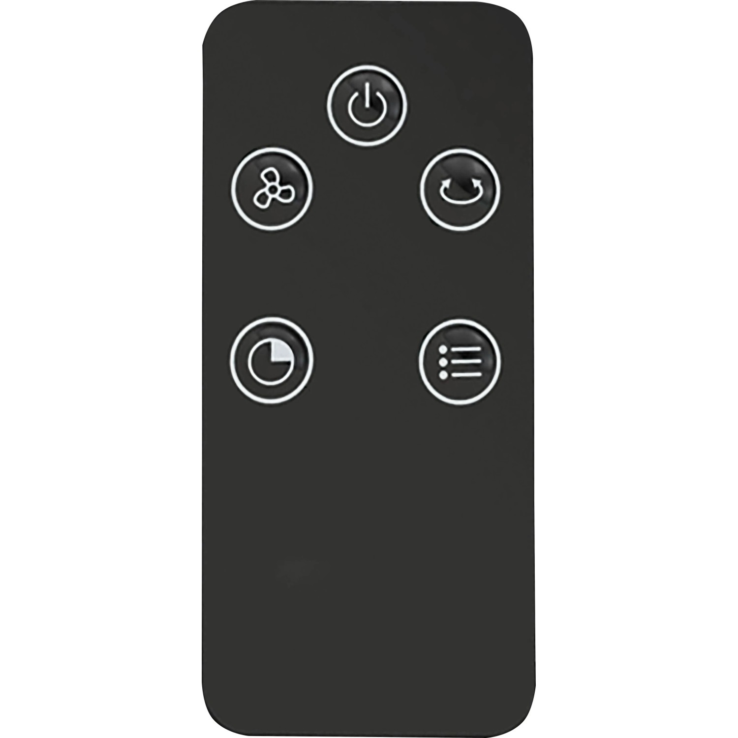 Fernbedienung für Standventilator Silent, schwarz, mit verschiedenen Funktionsknöpfen.