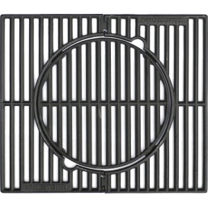 Jamestown Grillrost, modular, für KNOX 2 Brenner Gasgrill. Gusseisenrost mit rundem Einsatz für Zubehör.