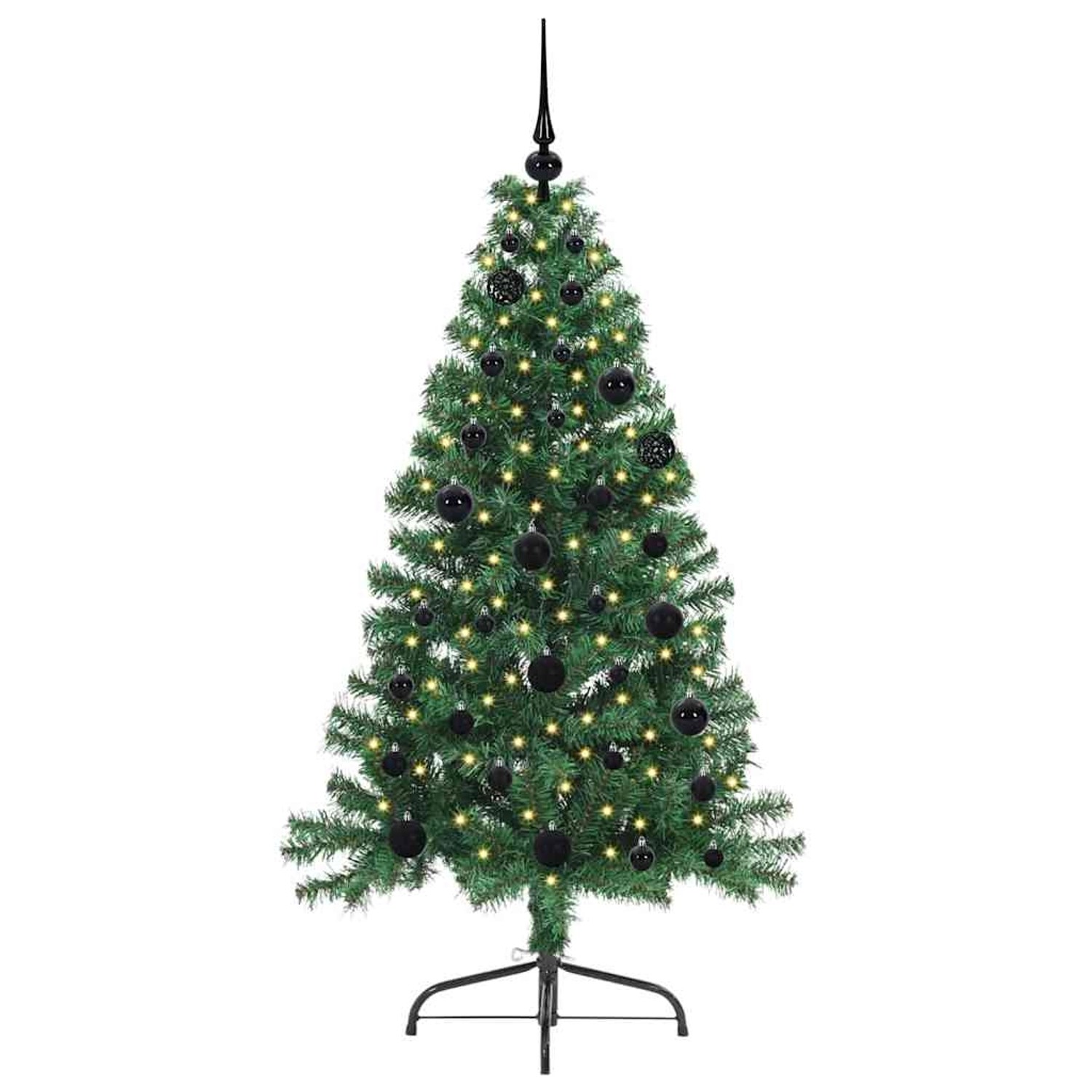 vidaXL Künstlicher Vorbeleuchteter Weihnachtsbaum Grün 150 cm PVC 3396999