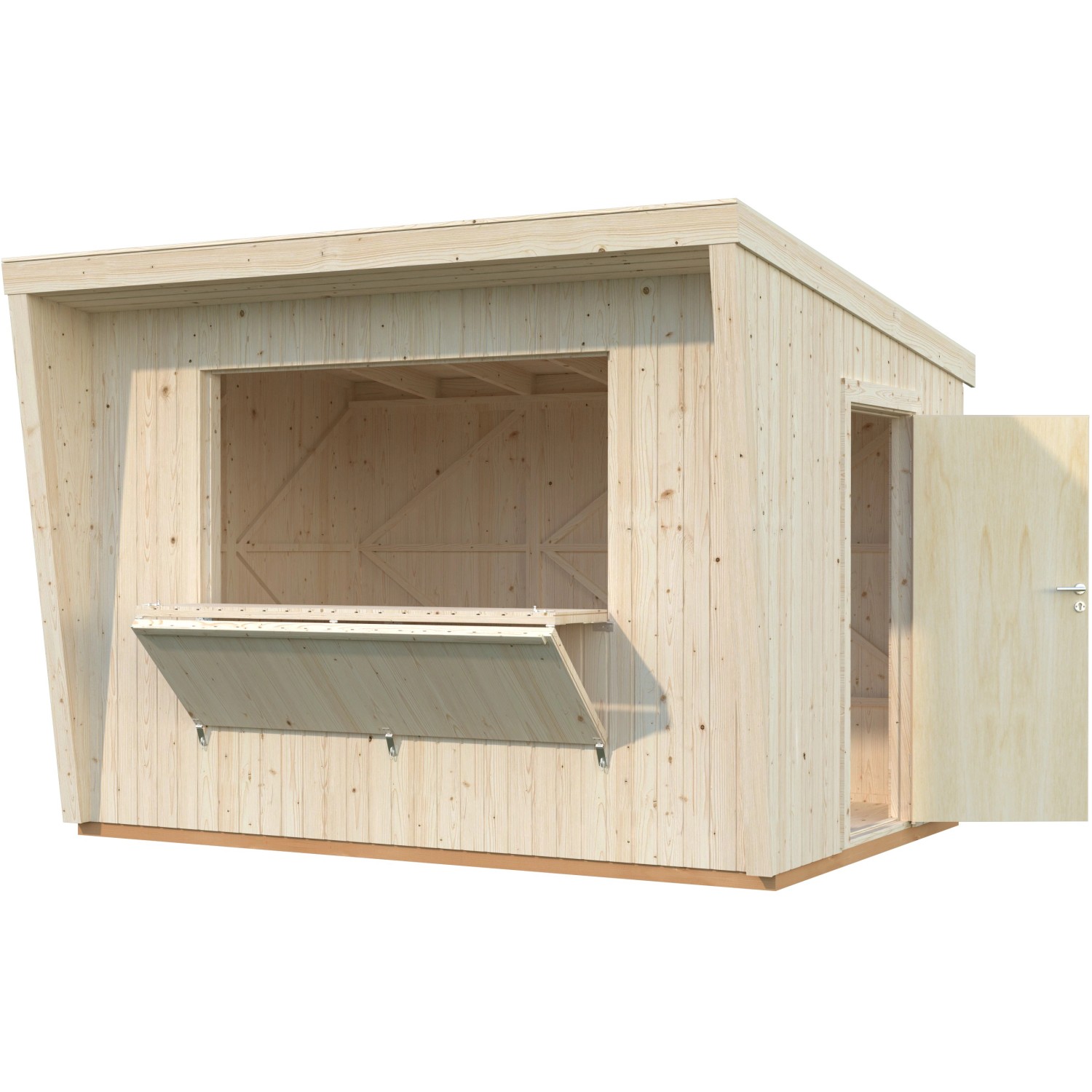 Palmako Gerätehaus "Kiosk Kira 7,7 m²", BxTxH: 355x233x264 cm, witterungsbe günstig online kaufen