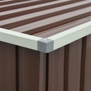 Detailansicht: Braune VidaXL Gartenbox (171x99x93 cm) aus Stahl und Kunststoff.