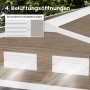 Detailansicht Outsunny Gerätehaus: Belüftungsöffnungen und Schraubenschutzkappen am Gartenhaus.