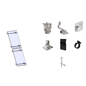 SolMount Montageset für Schrägdach, 2 Module aus Aluminium, zur Montage von Solaranlagen.