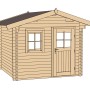 Unbehandeltes Weka Holz-Gartenhaus Brescia mit Satteldach, 250x320 cm. Gartenhaus mit Fenster und Tür.