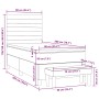 vidaXL Boxspringbett mit Matratze Dunkelbraun 90x200 cm Stoff 3136648_4