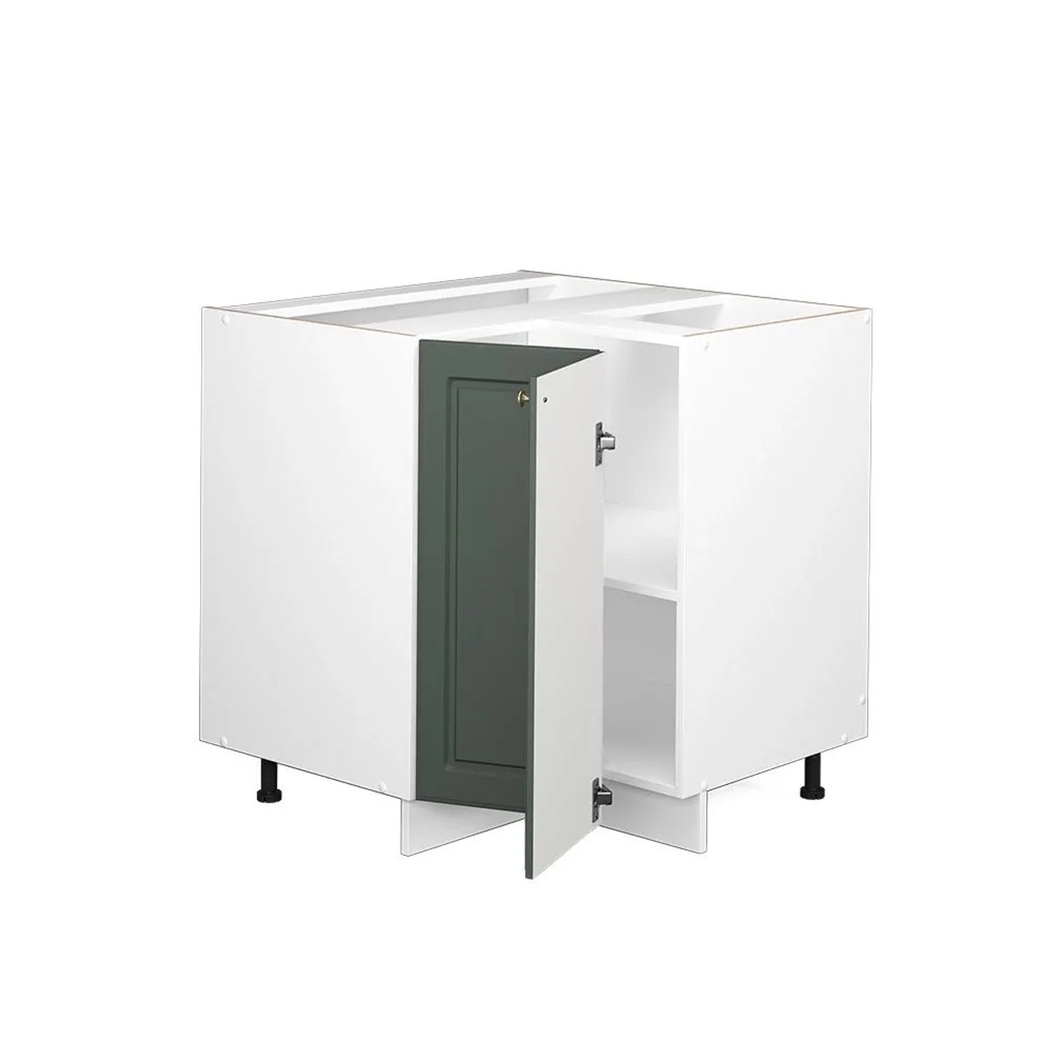Vicco Eckunterschrank Fame-Line Grün-Gold Landhaus Weiß 81 cm AP Marmor