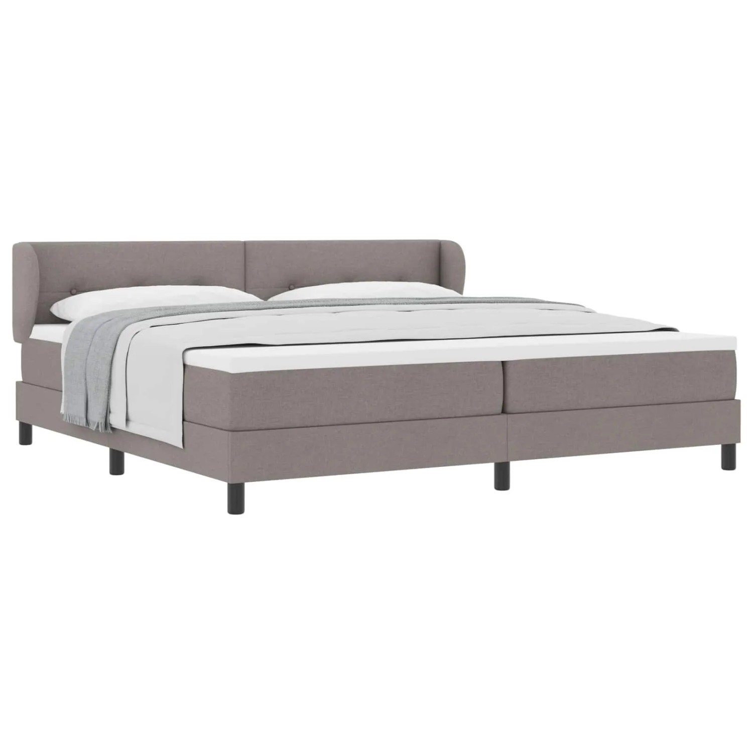vidaXL Boxspringbett mit Matratze Taupe 200 x 200 cm Stoff 3340049