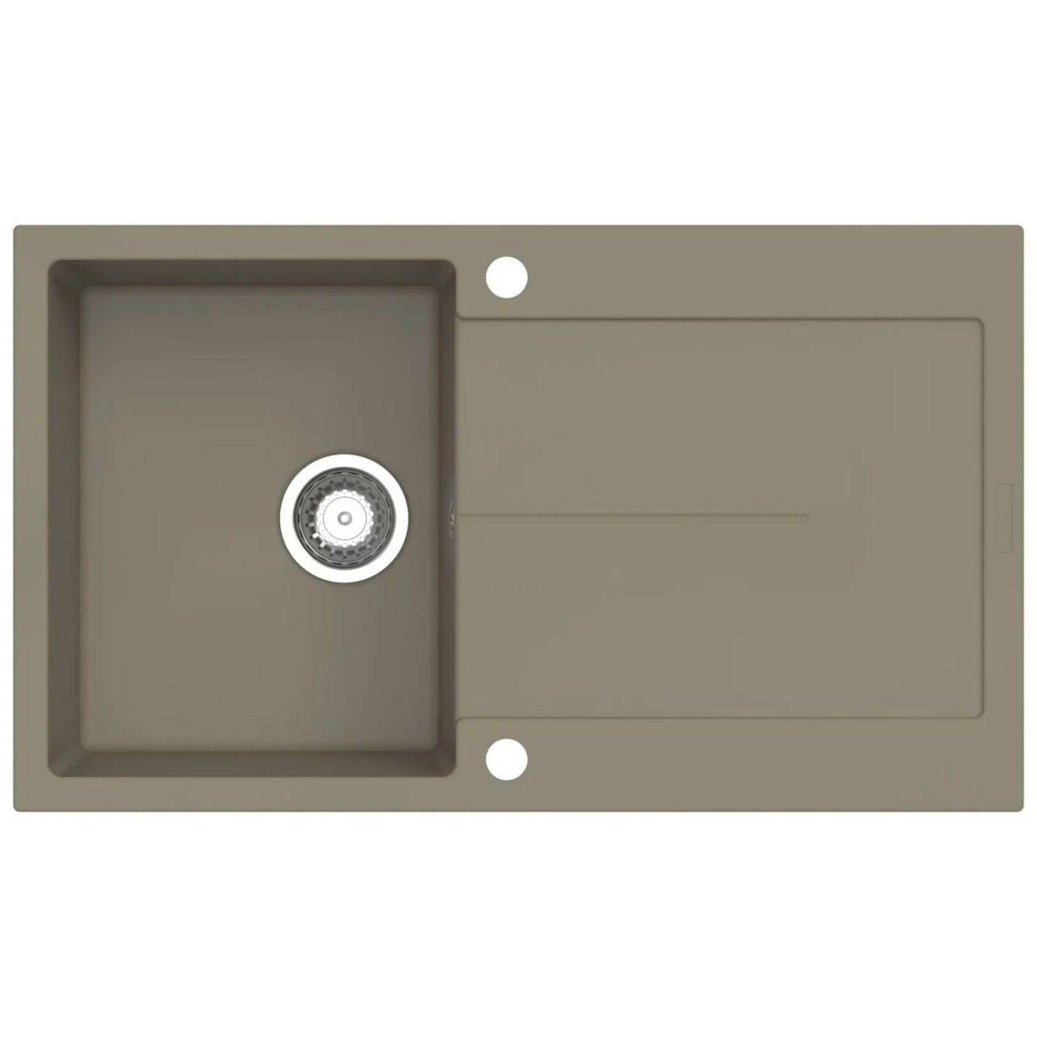 SOTECH Einbauspüle Atlanta D-100 Betongrau 860 x 500 x 200 mm Einzelbecken mit Abtropffläche inkl. Siphon mit Raumschaff...