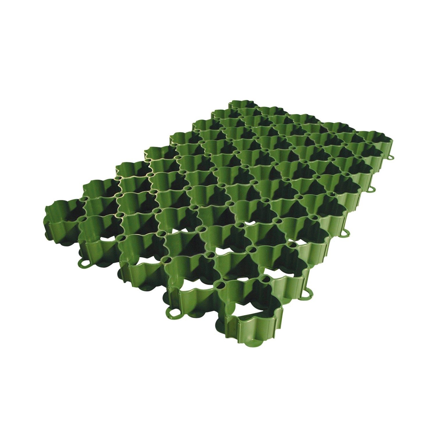 Grünes ACO Rasengitter aus Kunststoff, 58x39cm, zur Bodenbefestigung und Begrünung von Flächen.