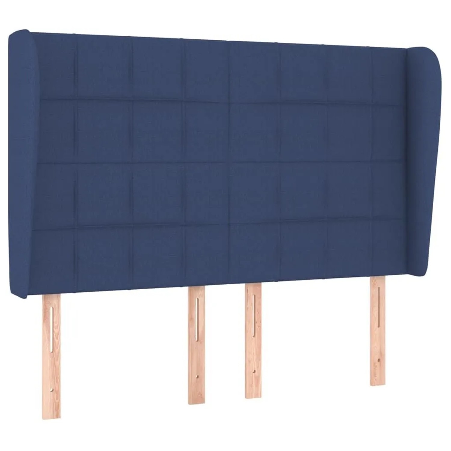 vidaXL Kopfteil mit Ohren Blau 147x23x118/128 cm Stoff 3117960