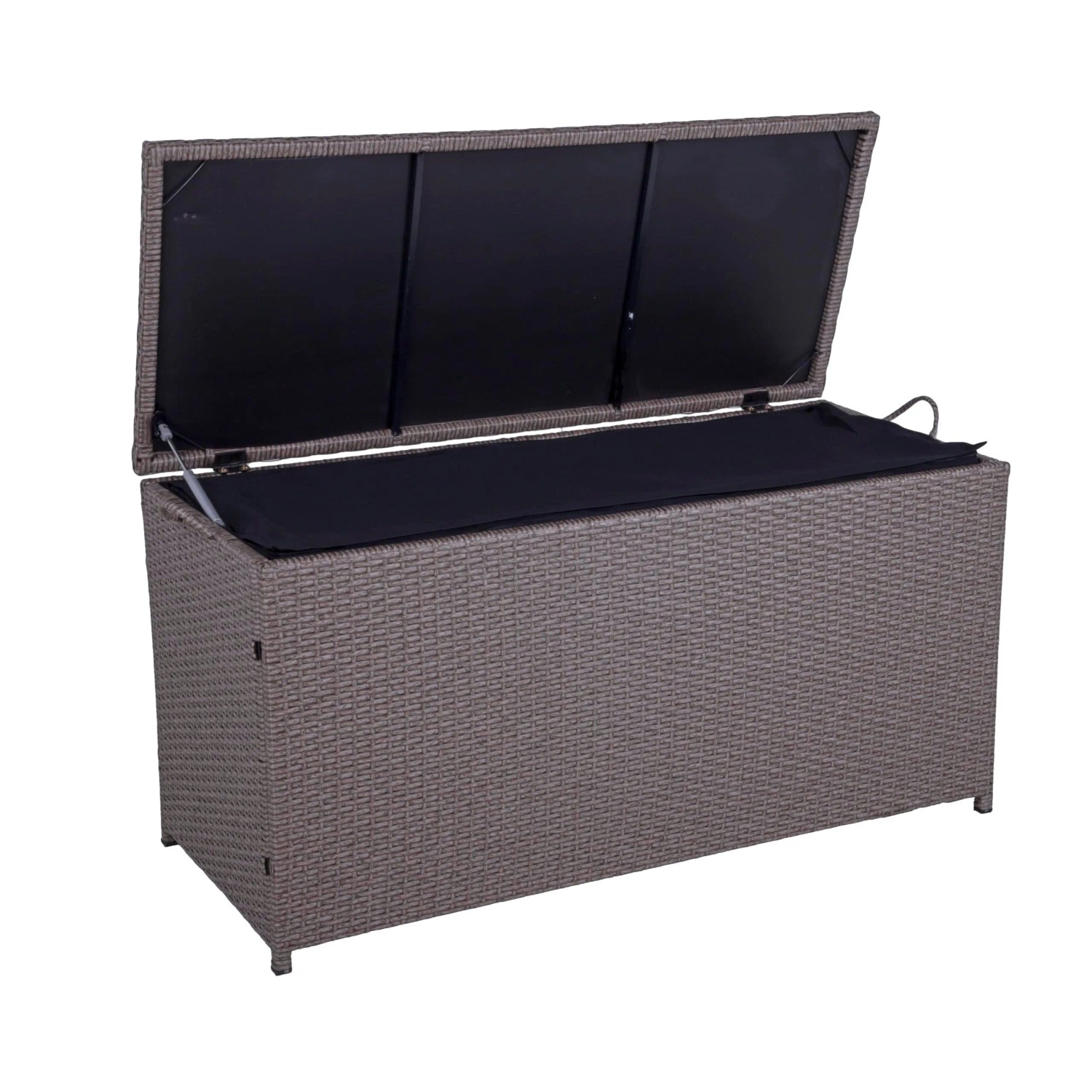 DELUKE Auflagenbox VERA Braun Kunststoff Gartenbox Aufbewahrungsbox Kissenbox Gartentruhe Outdoor