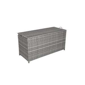 DELUKE Auflagenbox VERA Grau Polyester Gartenbox Aufbewahrungsbox Kissenbox Gartentruhe Outdoor