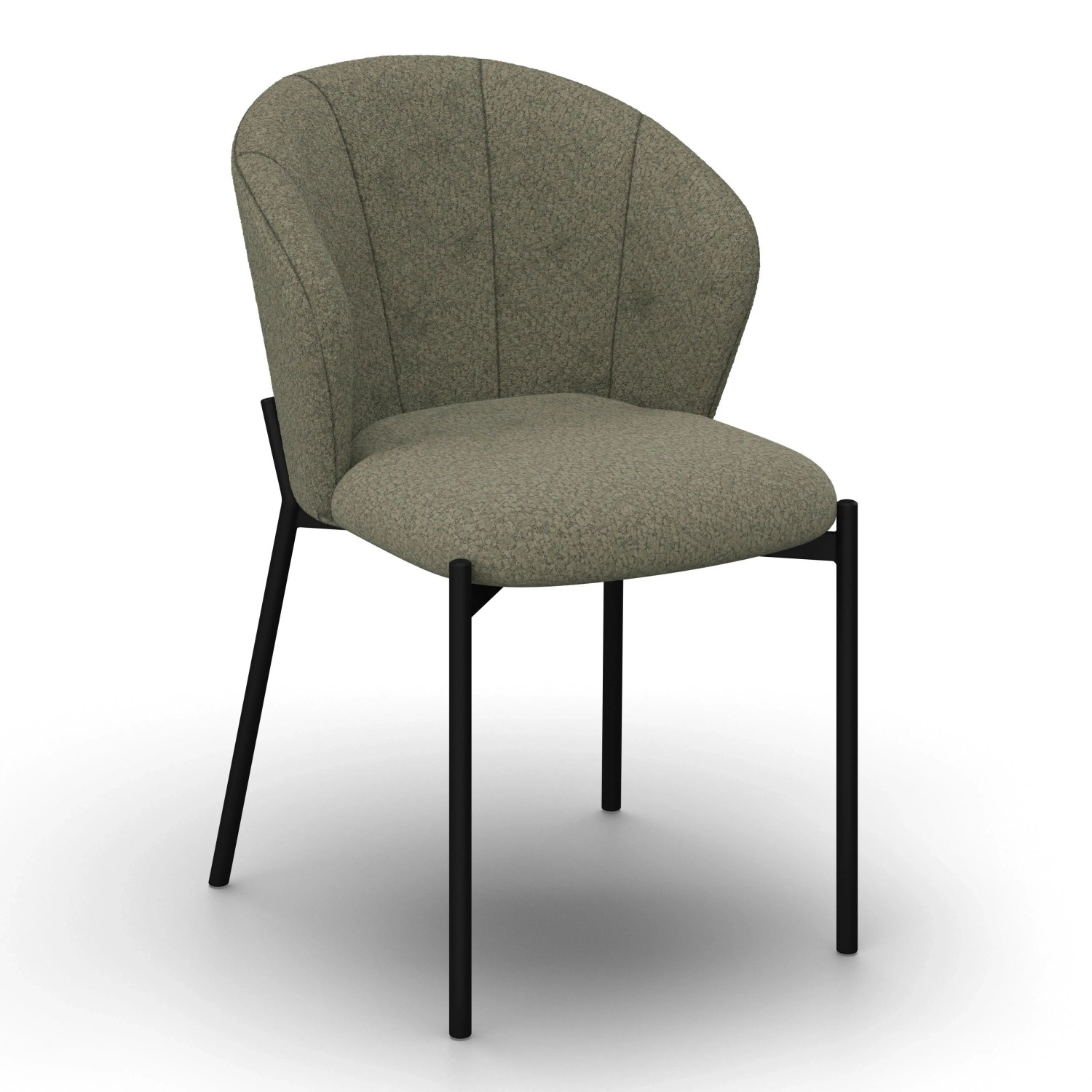 Bessagi Home Stuhl Zoey Grün Chenille Gepolstert