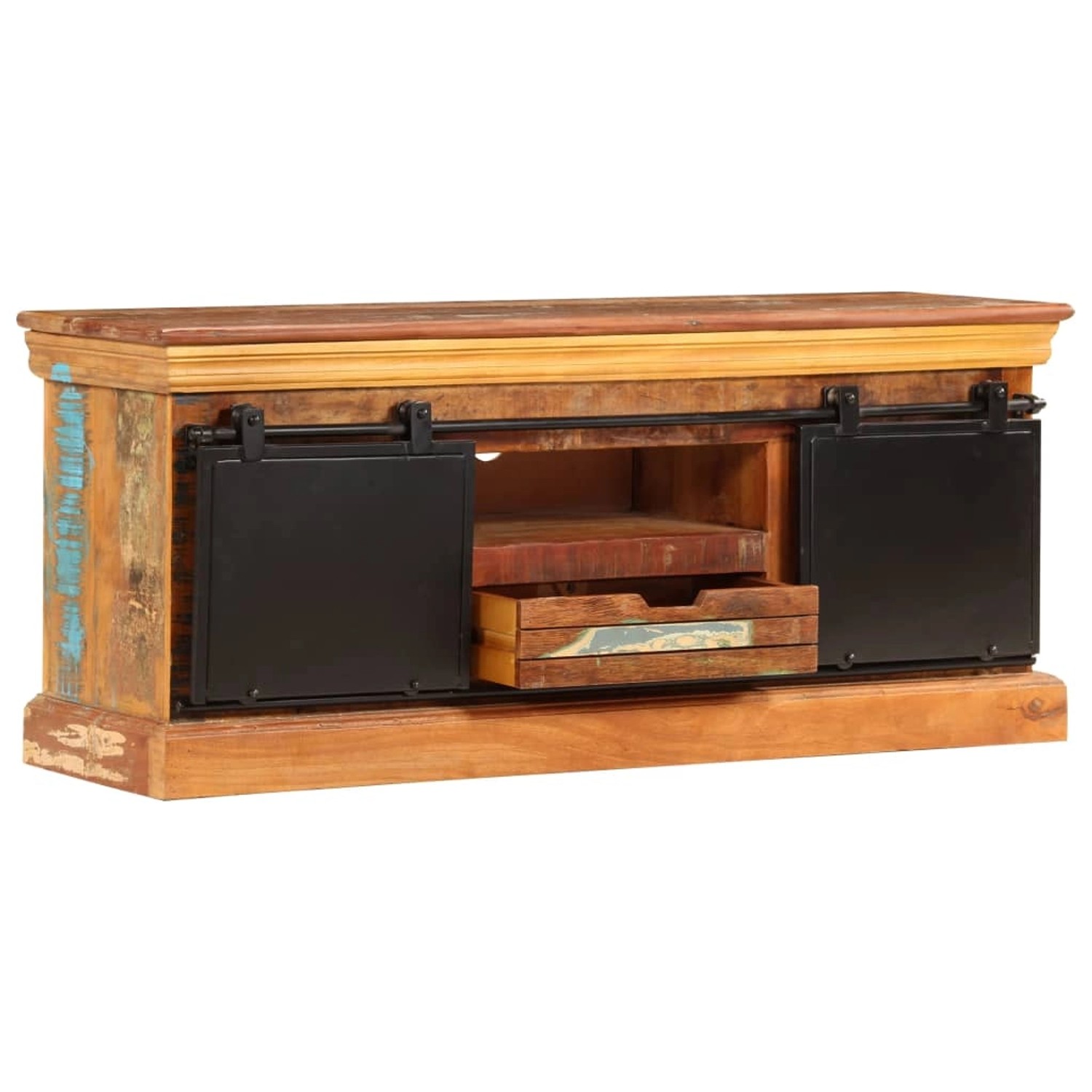 Tv-schrank 110x30x45 Cm Altholz Massiv günstig online kaufen