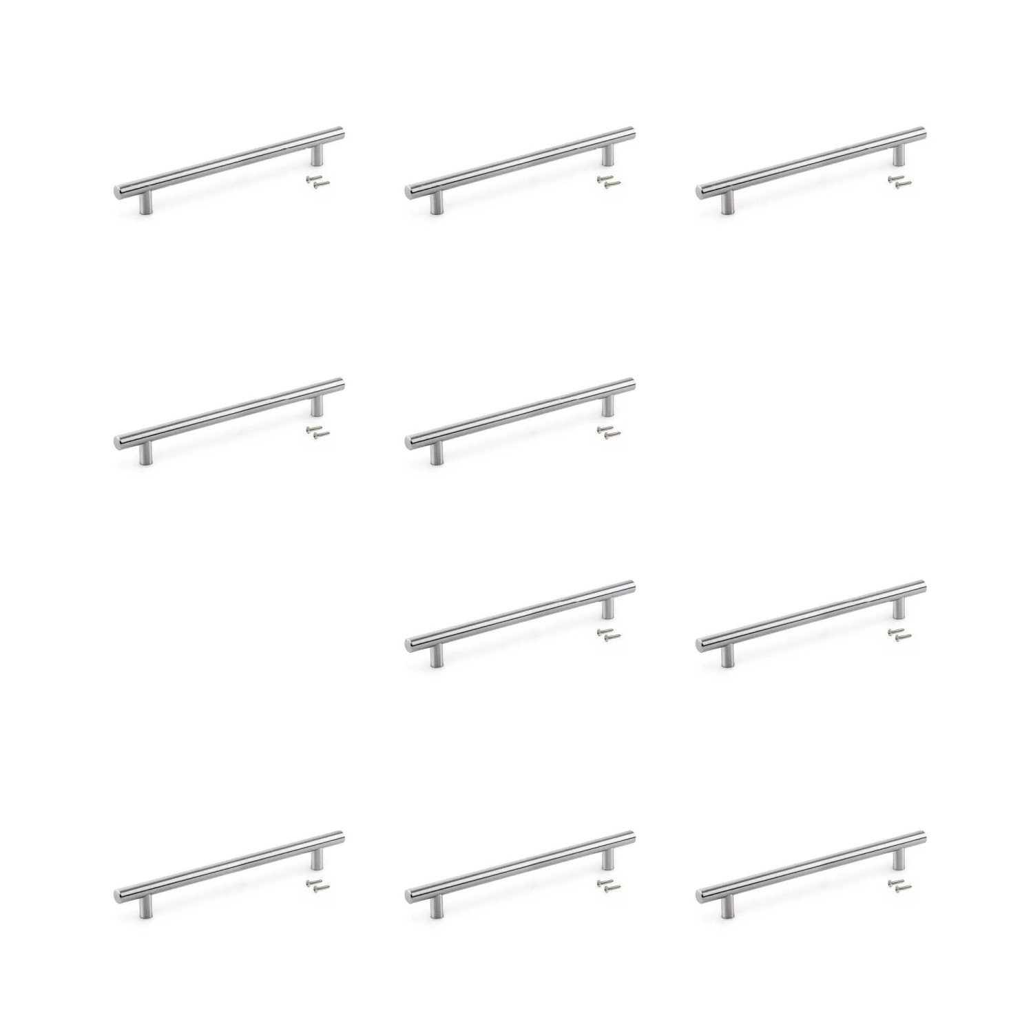 Emuca Lot von 10 Möbelgriffe Sedavi L137 mm 128 mm Achsenabstand Zamak SilberGrau Lackiert