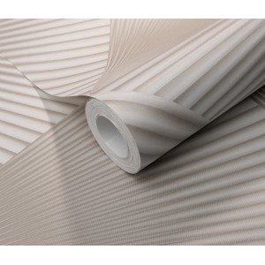 Rolle Erismann Vliestapete Spotlight Gala Taupe mit 3D-Fächerdesign.
