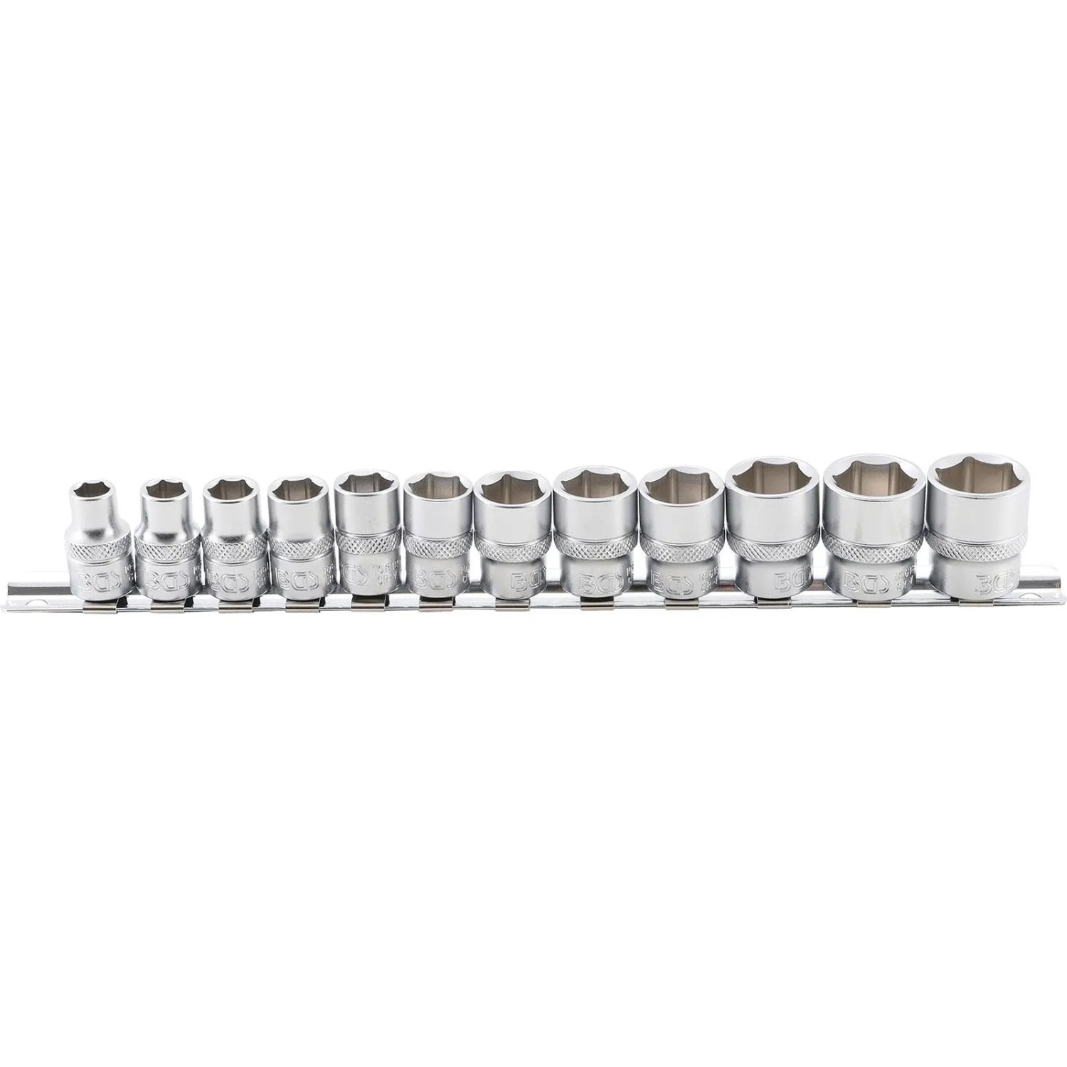 BGS Steckschlüssel Einsatz Satz Sechskant Antrieb Innenvierkant 10 Mm  3 8 Zoll  SW 8 19 Mm 12Tlg  9104