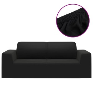 Schwarze vidaXL Stretch Sofahusse für 2-Sitzer Sofa, Wohntextilien.