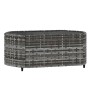 Grauer vidaXL Couchtisch aus Rattan mit Glasplatte, Teil des Garten-Lounge-Sets.