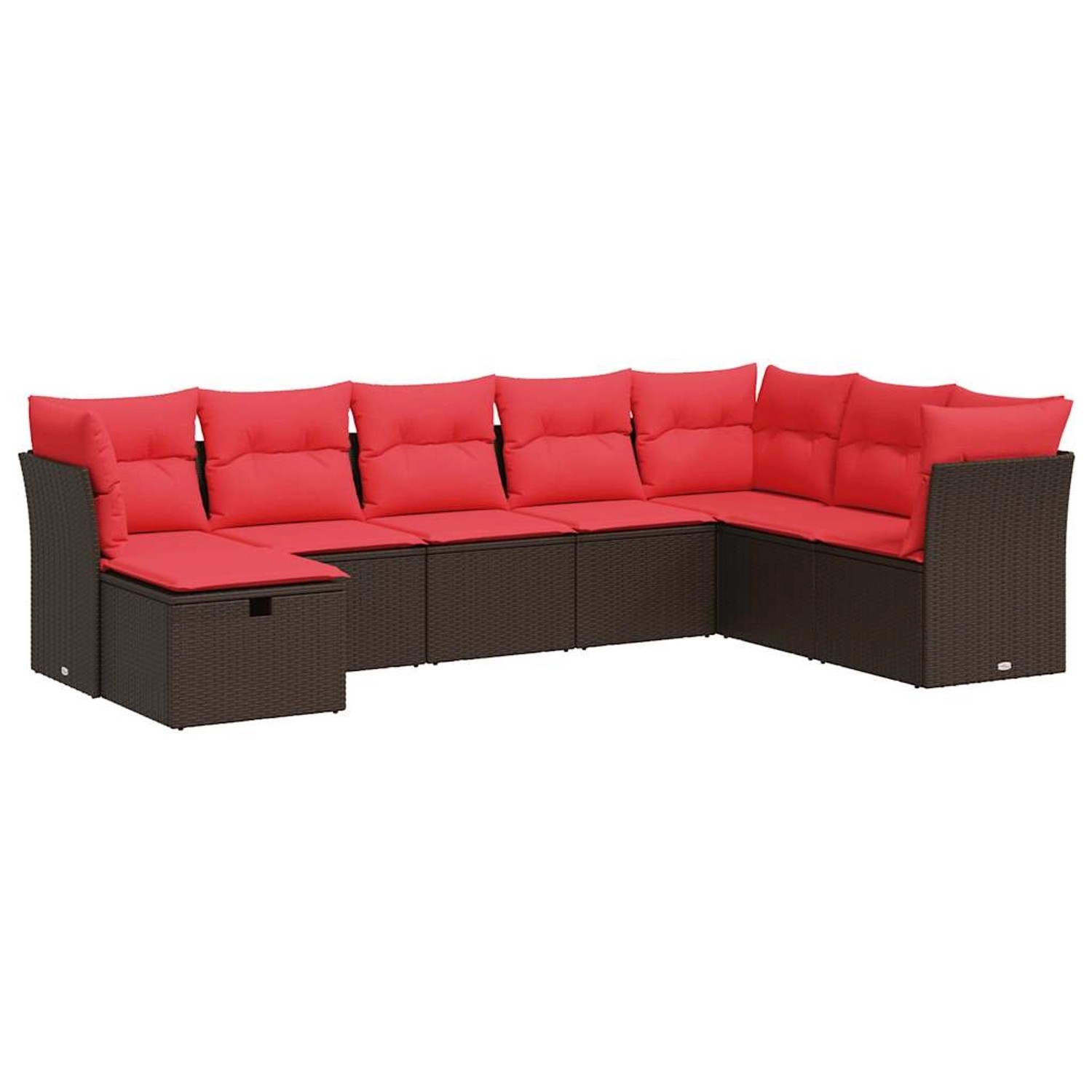 vidaXL 8-Tlg Garten-Sofagarnitur mit Kissen Braun Poly Rattan 3325340 günstig online kaufen