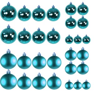 Mojawo 30tlg Christbaumkugeln Weihnachtskugeln Schmuckkugeln Baumschmuck Petrol 4 5 6 7cm