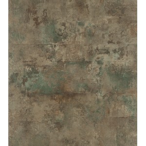 Rasch SK-Tapete Tesa 371529 Atlas Braun/Grün, selbstklebende Dekorative Tapete mit Patina-Effekt.