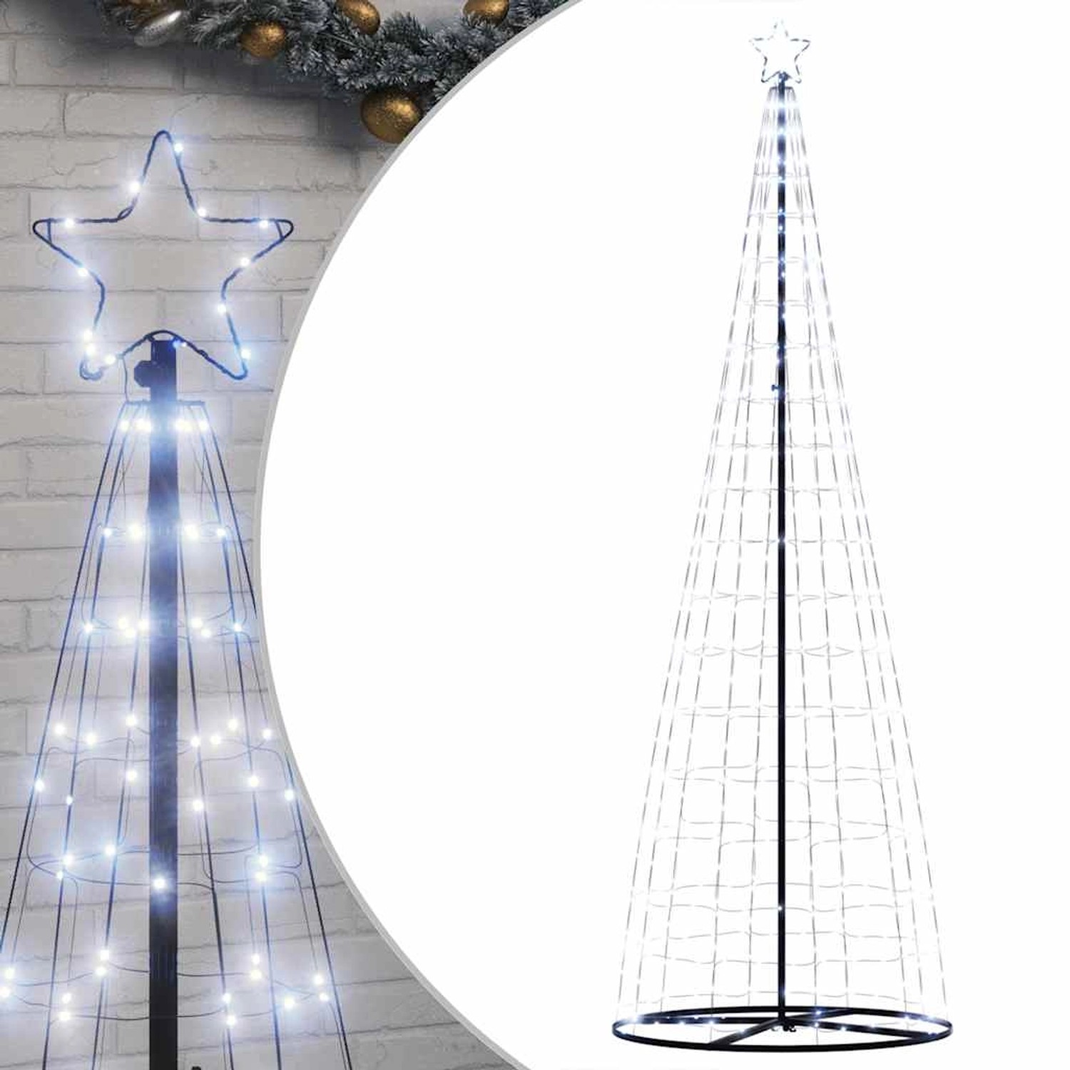vidaXL LED Weihnachtsbaum 550 LEDs Kaltweiß 304 cm 4016453