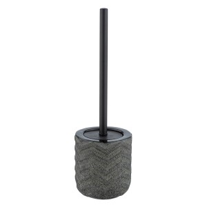 Wenko WC-Garnitur Mantua, Keramik, schwarz. WC-Bürste mit Halter im Antik-Look.