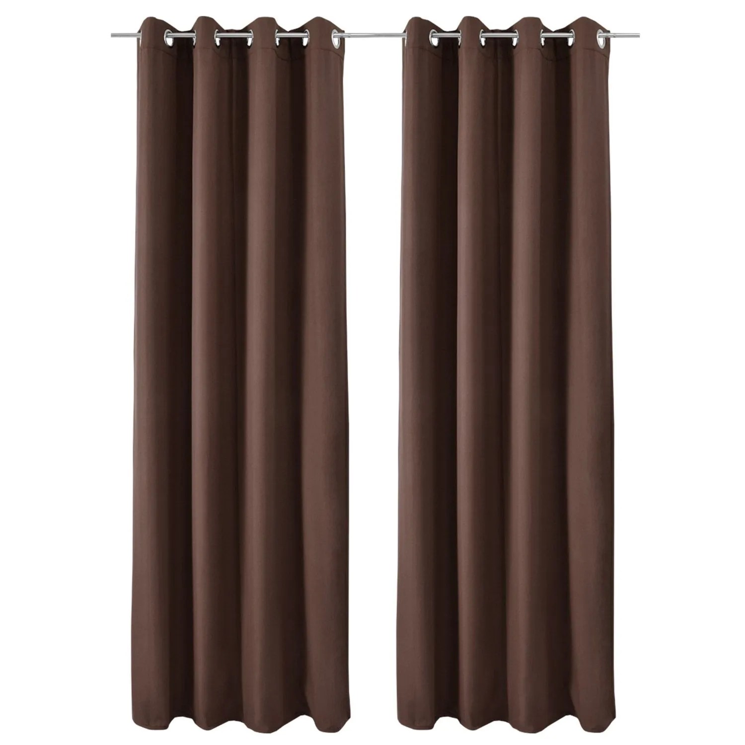 Beautissu Amelie TO Vorhang mit Öse 140x245cm Braun 2tlg