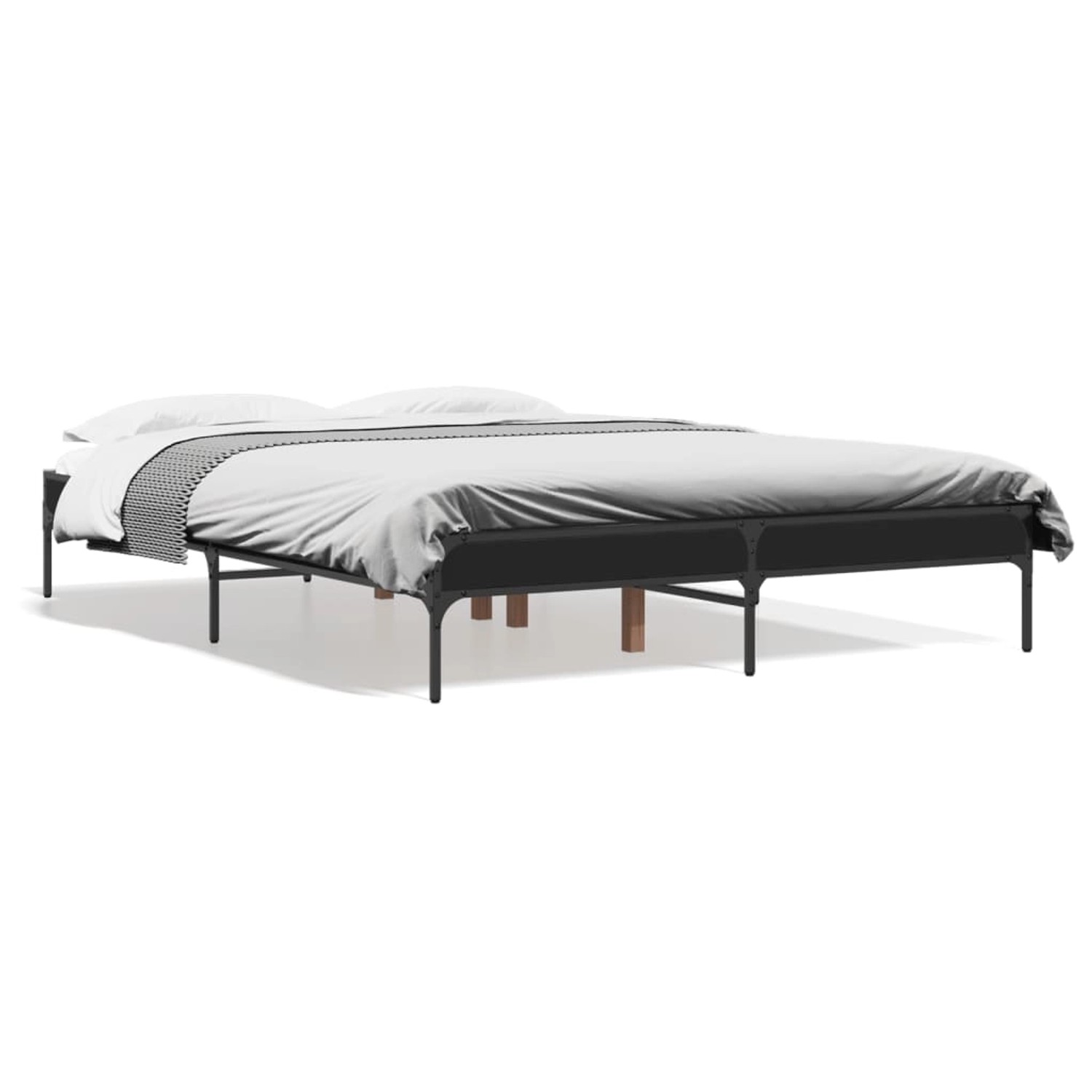 vidaXL Bettgestell Schwarz 120x200 cm Holzwerkstoff und Metall 845021 günstig online kaufen