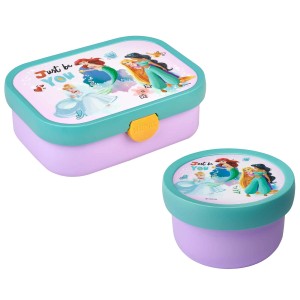 Mepal Campus Bentobox und Obstbox Disney Princess Set, lila/türkis, mit Disney-Motiv.