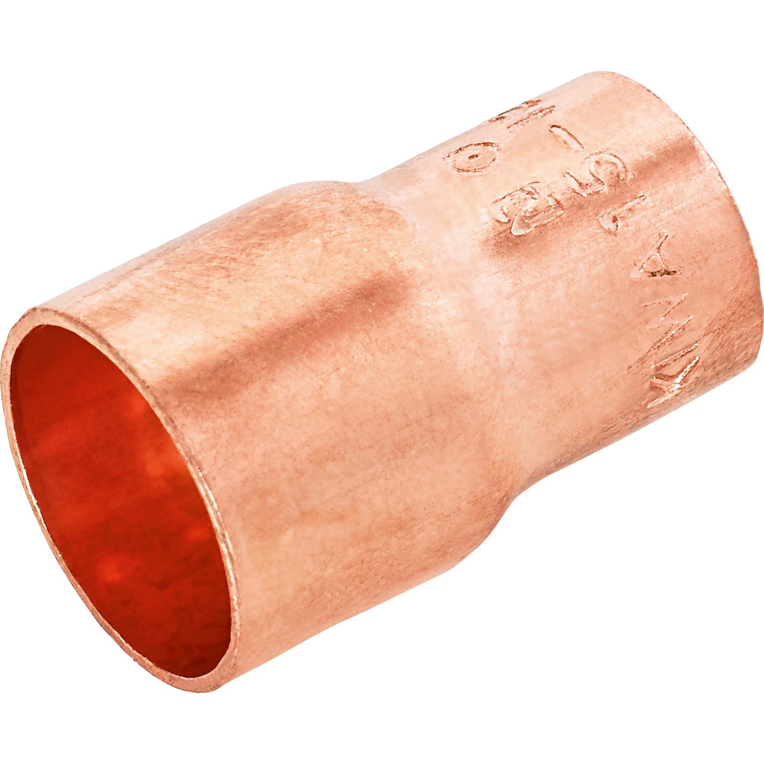 Kupfer Löt-Reduziermuffe, 15 mm x 12 mm, für Kupferrohre, Fitting für Trinkwasserinstallation.