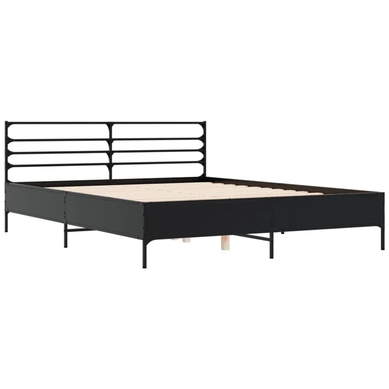 vidaXL Bettgestell Schwarz 160x200 cm Holzwerkstoff und Metall 3280052 günstig online kaufen