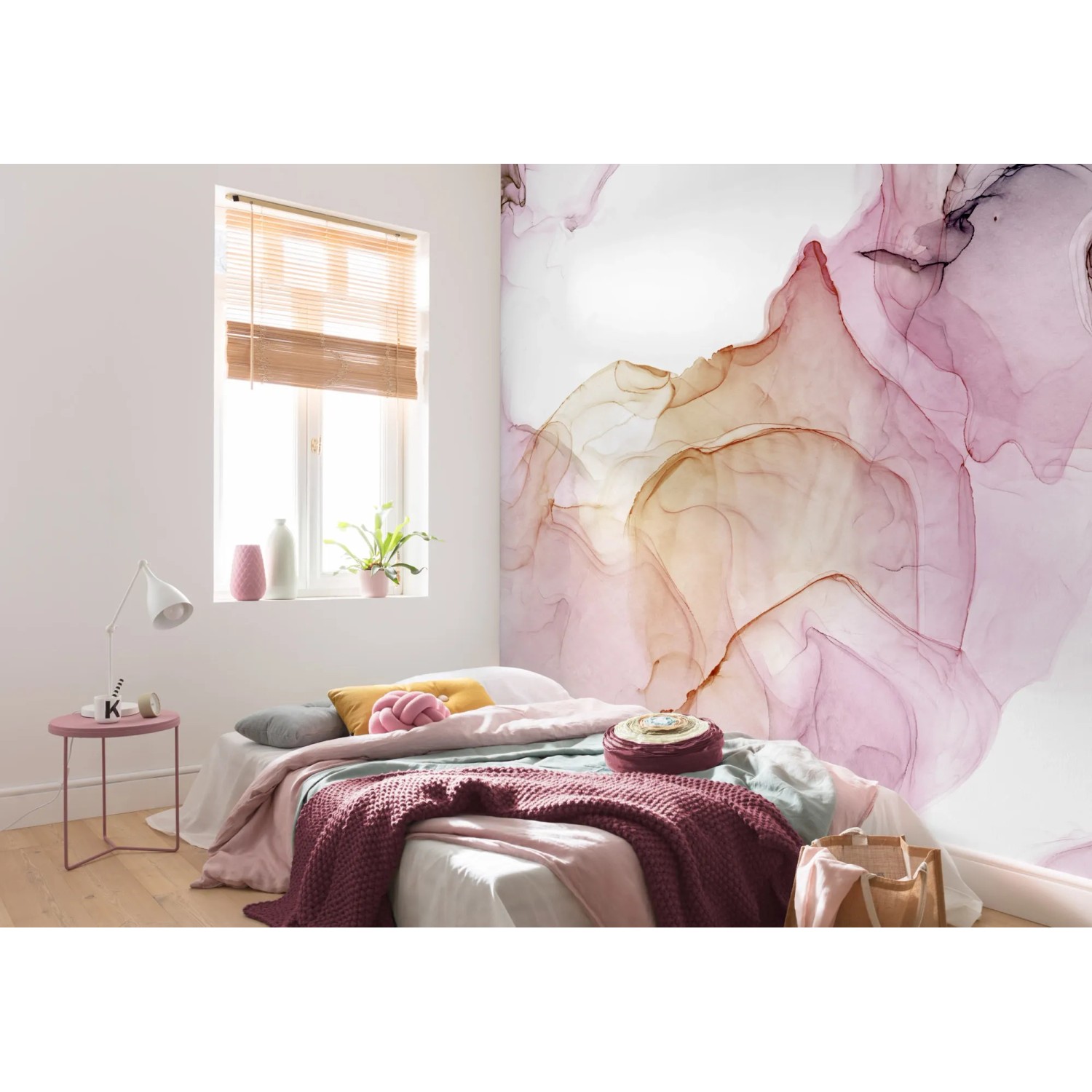 Komar Fototapete Vliestapete Shiny Fluid, glatt, bedruckt, geblümt, floral, realistisch, 400 x 280 cm