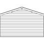 Skizze Skan Holz Gartenhaus Alicante 2, 380x200 cm, Naturholz, Seitenansicht.