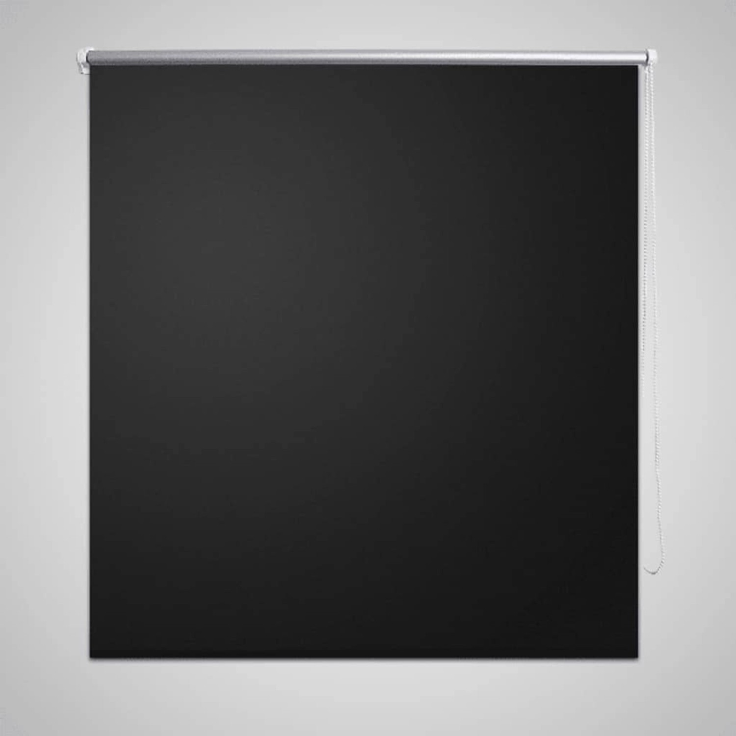 Schwarzes Verdunkelungsrollo 100x230 cm für Fenster, mit Kettenzug.