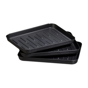 Relaxdays Schuhabtropfschale Kunststoff Schwarz 3er Set 3 x 35 cm x 27 cm