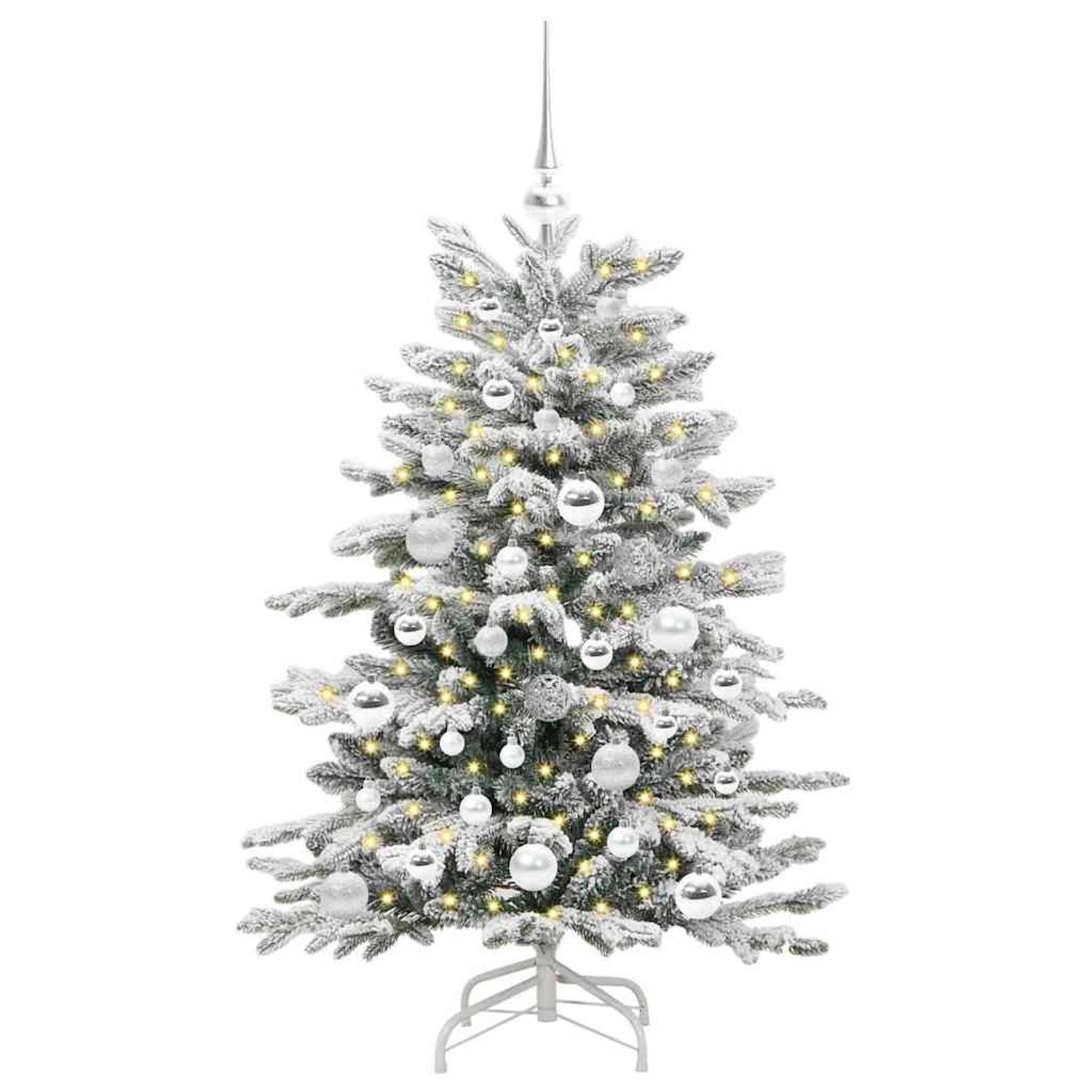vidaXL Künstlicher Klappbarer Weihnachtsbaum Weiß 120 cm PE und PVC 3395627